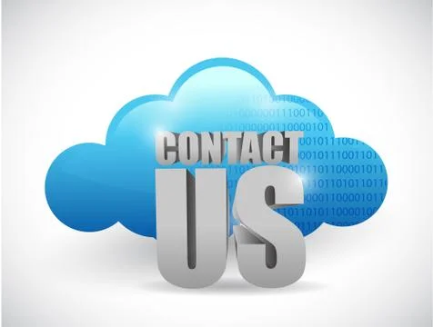 Cloud computing contact us illustration Illustrazione stock