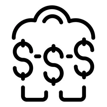 Cloud computing cost concept icon 스톡 일러스트