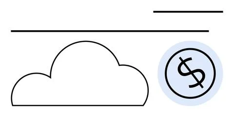 Cloud Computing Cost Efficiency and Financial Management Simplified with Te.. Stock Illustration