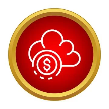 Cloud computing cost management icon button 库存插图