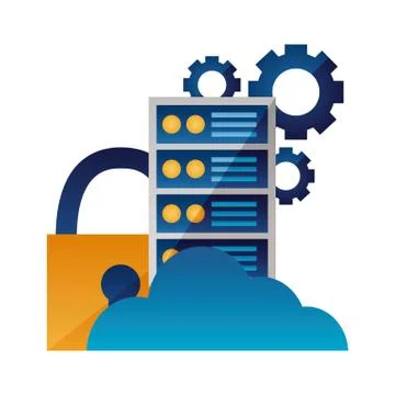 Cloud computing cpu security settings Stock Illustration