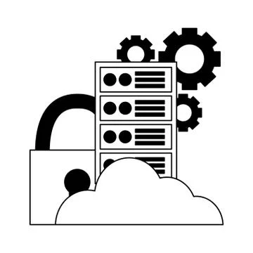 Cloud computing cpu security settings Stock Illustration