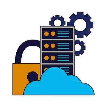 Cloud computing cpu security settings Stock Illustration