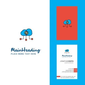 Cloud computing  Creative Logo and business card. vertical Design Vector 스톡 일러스트