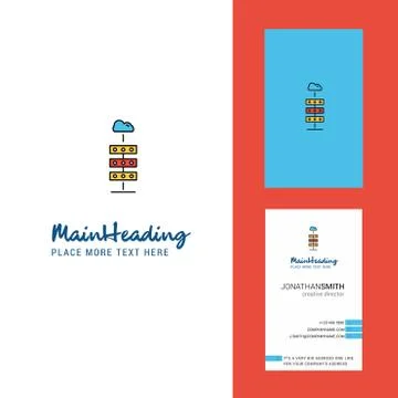 Cloud computing  Creative Logo and business card. vertical Design Vector Illustrazione stock