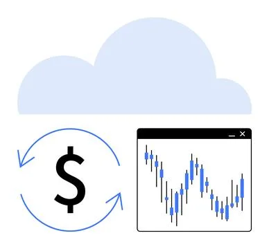 Cloud Computing with Currency Exchange and Market Data Integration イラスト素材