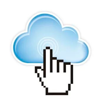 Cloud computing with cursor hand isolated. vector illustration 스톡 일러스트