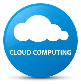 Cloud computing cyan blue round button Stock Illustration