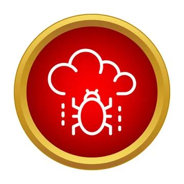 Cloud computing cyber risk concept with virus icon Stock Illustration