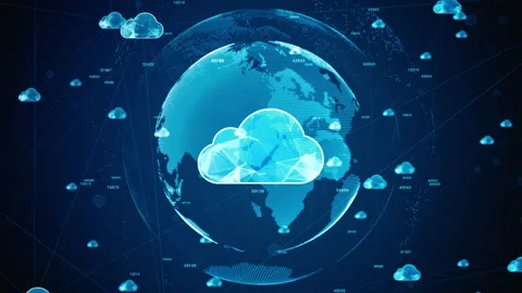 Cloud Computing of Cyber Security, Digital Data Network Protection, Video stock 163189727