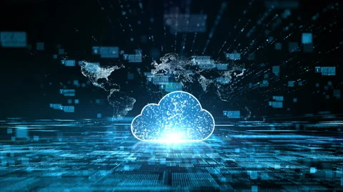 Cloud Computing of Cyber Security, Digital Data Network Protection, Global Ne Stock Footage 165576170