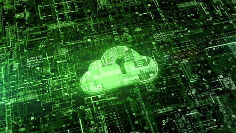 Cloud Computing of Cyber Security, Digital Data Network Protection Stock Footage 186353308