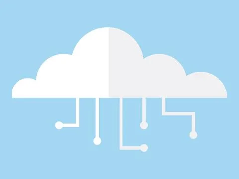 Cloud computing, Cyber technology, internet data storage, database and mobi.. Stock Illustration