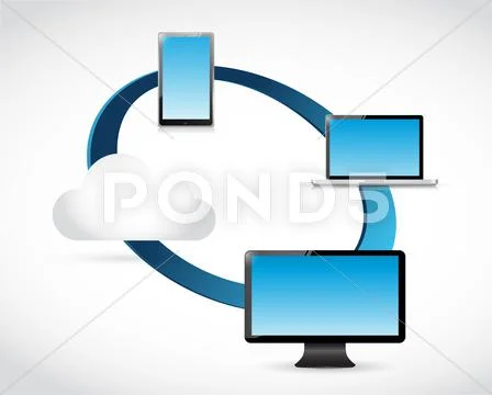 Cloud computing cycle concept Stock Illustration