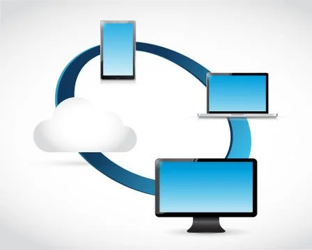 Cloud computing cycle concept Stock Illustration
