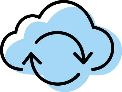 Cloud computing cycle synchronization data icon Stock Illustration