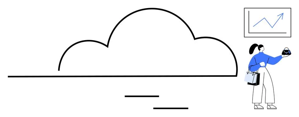 Cloud computing, data analysis, business growth, digital transformation, tech イラスト素材