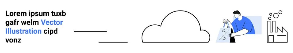 Cloud computing, data analysis, digital work, scientific research, future tec Illustrazione stock