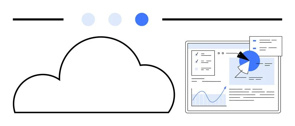 Cloud Computing with Data Analytics and Report Generation for Modern Business Stock Illustration