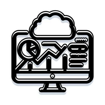Cloud computing data analytics dashboard monitoring statistics イラスト素材