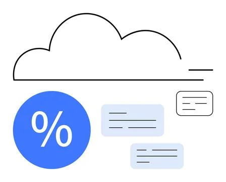 Cloud computing, data analytics, online storage, technology integration, fina 스톡 일러스트