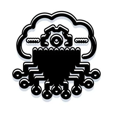 Cloud computing data analyzing smart technology infrastructure Stockillustratie