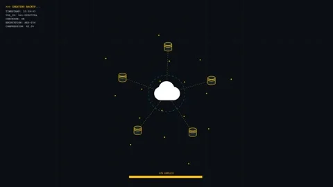 Cloud Computing Data Backup and Network Transfer Process Stock Footage 346978819