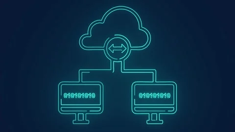 Cloud computing data base server application management technology animation Stock Footage 264961090
