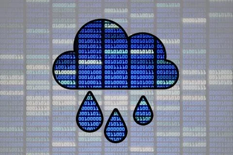 Cloud computing data. big data cloud base information. cloud icon with water 库存插图