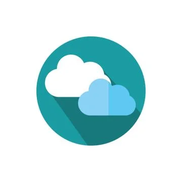 Cloud computing data business strategy icon block shadow Stock Illustration