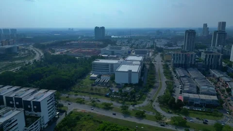 Cloud computing Data center at Ciber city. Gorgeous aerial view drone Stock Footage 331006596