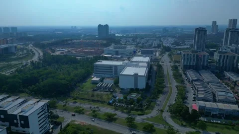 Cloud computing Data center at Ciber city. Majestic aerial view drone Stock Footage 331006622