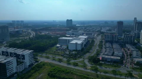 Cloud computing Data center at Ciber city. Amazing aerial view drone Stock Footage 331017828