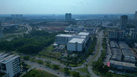 Cloud computing Data center at Ciber city. Perfect aerial view drone Stock Footage 331062179
