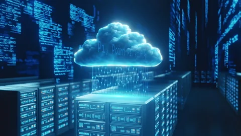 Cloud Computing Data Center with Server Racks Stock Footage 327715357