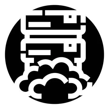 Cloud computing data center server technology icon Stock Illustration