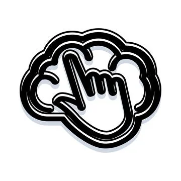 Cloud computing data clicking with hand cursor symbol イラスト素材