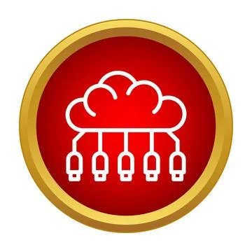 Cloud computing data connection networking technology icon 库存插图