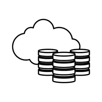 Cloud computing with data disks Illustrazione stock