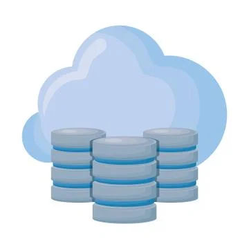 Cloud computing with data disks Illustrazione stock