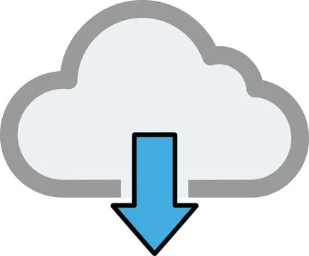 Cloud Computing Data Download and Storage Sync Concept Flat Vector Illustrati イラスト素材