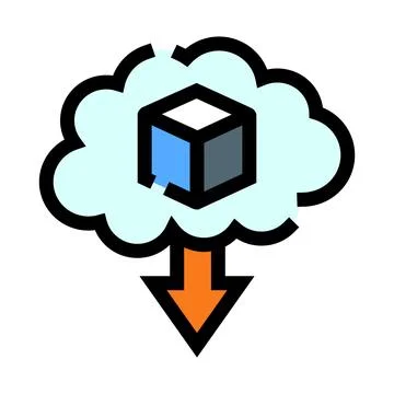 Cloud computing data download icon transferring information Stock Illustration