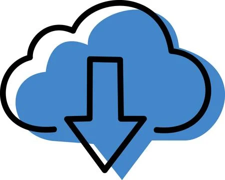 Cloud computing data download service icon Stock Illustration