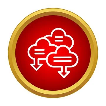 Cloud computing data downloading and storage icon Ilustración de archivo