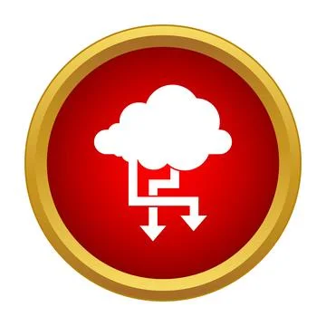 Cloud computing data downloading file icon button Illustrazione stock