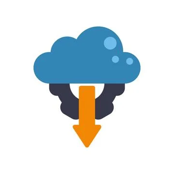Cloud computing data downloading or synchronizing information icon Stock Illustration