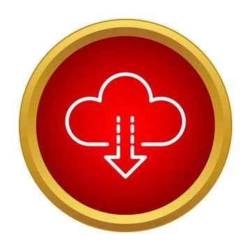 Cloud computing data downloading simple button interface イラスト素材