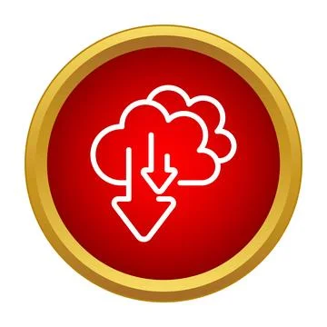Cloud computing data downloading technology on red button Stock Illustration