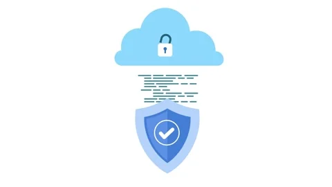 Cloud Computing data end to end encryption Security animation Stock Footage 241163514