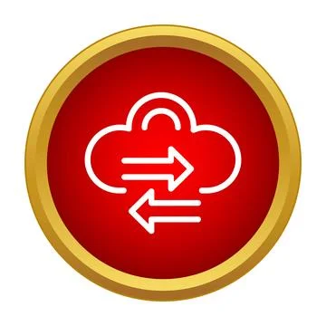 Cloud computing data exchange synchronizing information transfer icon Stock Illustration
